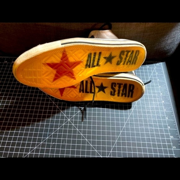 Converse x John Varvatos Leather Hi Chuck Taylor Black Metallic Silver. - Picture 3 of 9